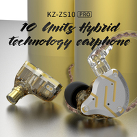 KZ ZS10 Pro złote słuchawki 4BA + 1DD Hybrid 10 sterowników słuchawki douszne HIFI Bass w uchu Monitor słuchawki z redukcją szumów metalowy zestaw słuchawkowy 5